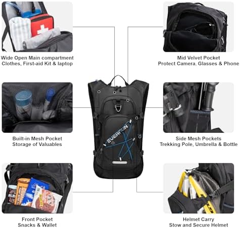 EVERFUN Hiking Hydration Backpack with Water Bladder 2L/3L Water Backpack Women Men Lightweight Insulation Hydration Day Rucksack for Hiking, Cycling, Running, Climbing, Camping - Image 2