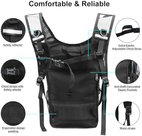 Hydration Backpack Pack, Water Backpack 20L Capacities Included 2L Hydration Bladder, Festival Essential - Rave Hydration Pack Hydropack Hydro for Hiking, Running, Biking, Festival Gear - Image 4