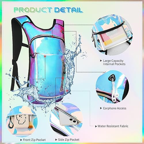 Hydration Backpack with 2L Water Bladder, Raves Water Backpack, Lightweight Insulation Hydration Pack for Men and Women, Suitable for Music Festivals, Raves, Hiking, Climbing, Activities - Image 4