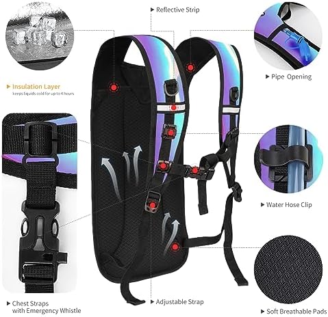 Hydration Backpack with 2L Water Bladder, Raves Water Backpack, Lightweight Insulation Hydration Pack for Men and Women, Suitable for Music Festivals, Raves, Hiking, Climbing, Activities - Image 5