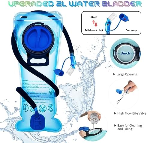 Hydration Backpack with 2L Water Bladder, Raves Water Backpack, Lightweight Insulation Hydration Pack for Men and Women, Suitable for Music Festivals, Raves, Hiking, Climbing, Activities - Image 6