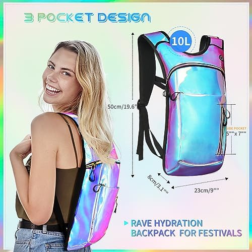 Hydration Backpack with 2L Water Bladder, Raves Water Backpack, Lightweight Insulation Hydration Pack for Men and Women, Suitable for Music Festivals, Raves, Hiking, Climbing, Activities - Image 2