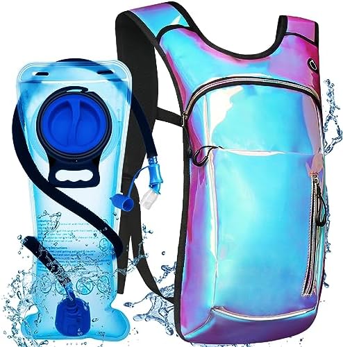 Hydration Backpack with 2L Water Bladder, Raves Water Backpack, Lightweight Insulation Hydration Pack for Men and Women, Suitable for Music Festivals, Raves, Hiking, Climbing, Activities