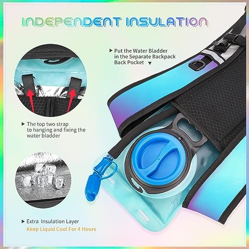 Hydration Backpack with 2L Water Bladder, Raves Water Backpack, Lightweight Insulation Hydration Pack for Men and Women, Suitable for Music Festivals, Raves, Hiking, Climbing, Activities - Image 3