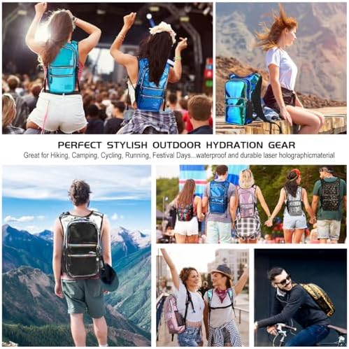 Hydration Backpack Pack, Water Backpack 20L Capacities Included 2L Hydration Bladder, Festival Essential - Rave Hydration Pack Hydropack Hydro for Hiking, Running, Biking, Festival Gear - Image 6