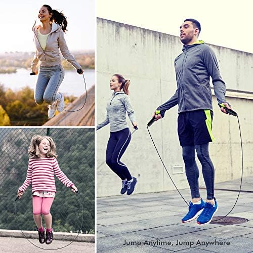 Jump Rope, Tangle-Free Rapid Speed Jumping Rope Cable with Ball Bearings for Women, Men, and Kids, Adjustable Steel Jump Rope Workout with Foam Handles for Fitness, Home Exercise & Slim Body - Image 6