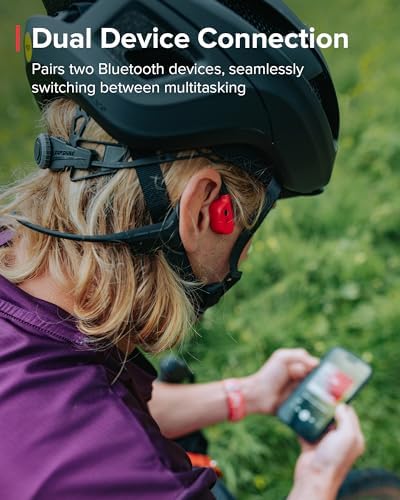 SUUNTO Wing Open-Ear Bone Conduction Headphone, Bluetooth Wireless Sport Headphone w/Head Movement Control, Built-in HD Mic, IP67 Sweatproof, Safety Lights, 10H Playtime & 20H w/Charging Stand, Red - Image 7