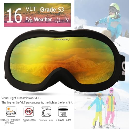 Kids Ski Goggles, Kids Snowboarding Goggles for Boys Girls Toddler Age 3-14 - Image 2