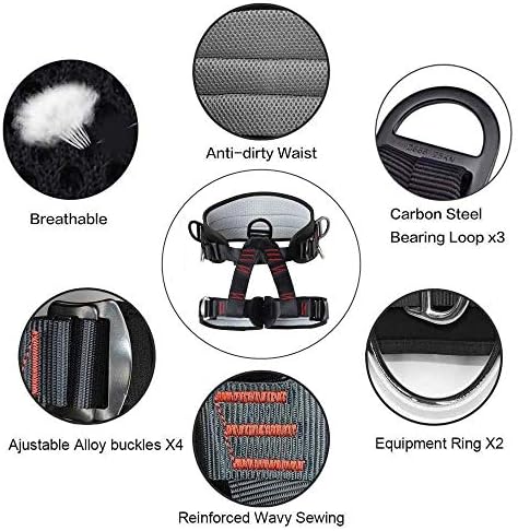 Climbing belts, Thicken Professional Safety Belt for Mountaineering Caving Rock Climbing Fire Rescuing Rappelling Tree and Outdoor Adventure Activities - Image 5