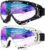 Braylin 2-Pack Snow Ski Goggles, Snowboard Goggles for Men, Women, Youth, Kids, Boys or Girls, Snowmobile Goggles